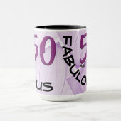 50 und Fabulous Geburtstag | Geometrisch Lila Tasse (Zentrum)