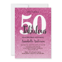 50 und fabulous Geburtstag Hot Pink Sparkle Tinsel