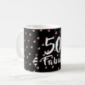 50 und Fabulous Geburtstag Kaffeetasse (Vorderseite Links)