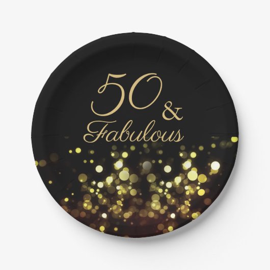 50 und Fabulous Geburtstag Pappteller (Vorderseite)