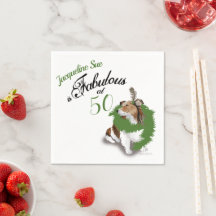 50 und Fabulous Geburtstag Sheltie Hund Grün