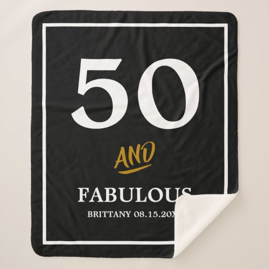 50 und Fabulous Geburtstag Sherpa Blanket Sherpadecke (Vorderseite)