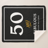 50 und Fabulous Geburtstag Sherpa Blanket Sherpadecke (Vorderseite (Horizontal))