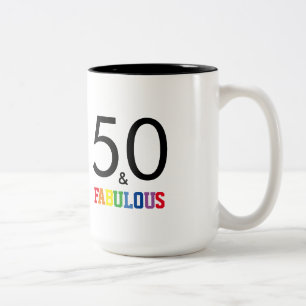 50 und Fabulous Geburtstag Zweifarbige Tasse