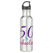 50 und Fabulous Girly Geburtstag Edelstahlflasche (Vorderseite)