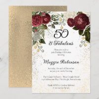 50 und Fabulous Glam Rose Floral Geburtstagsparty