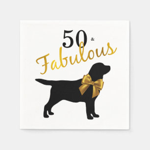 50 und Fabulous - Gold Black Labrador - Niedlicher Serviette