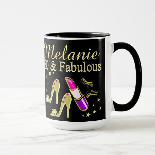 50 UND FABULOUS GOLD DIVA PERSONALISIERTE MUG TASSE (Rechts)