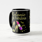 50 UND FABULOUS GOLD DIVA PERSONALISIERTE MUG TASSE (Vorderseite Links)