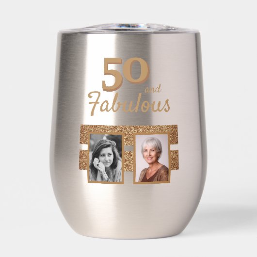 50 und fabulous Gold Glitzer 2 Foto 50. Geburtstag (Vorderseite)