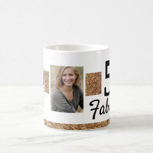 50 und fabulous Gold Glitzer 2 Foto 50. Geburtstag Kaffeetasse