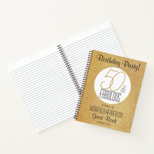 50 und Fabulous Gold Personalisiert Birthday Gast Notizblock (Innenseite)
