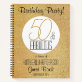 50 und Fabulous Gold Personalisiert Birthday Gast Notizblock (Vorderseite)