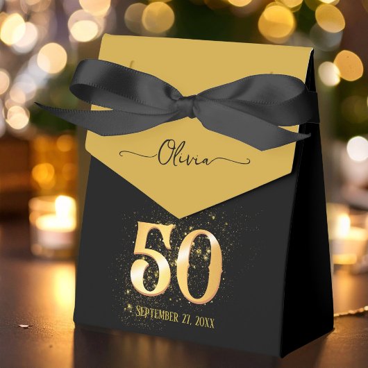 50 und Fabulous gold & schwarz Geschenkschachtel