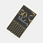 50 und Fabulous Gold und Black Large Napkins Serviette (Ecke)