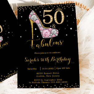 50 und Fabulous High Heel Diamonds 50. Geburtstag Einladung