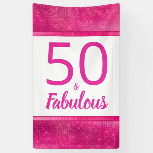 50 und Fabulous Hot Pink Glam 50. Geburtstagsparty Banner