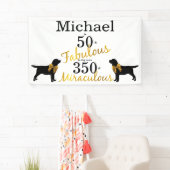 50 und Fabulous - Hunde Jahre - Gold Black Labrado Banner (Insitu)
