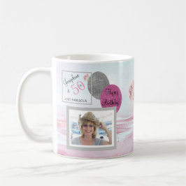 50 und fabulous KEEPSAKE Tasse Foto Pink