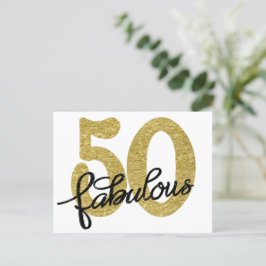 50 und Fabulous | Klassisches Gold Schwarz und Wei Postkarte