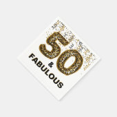 50 und Fabulous Leopard Print Foil Ballon Serviette (Ecke)