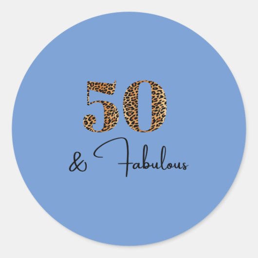 50 und Fabulous Leopard Runder Aufkleber (Vorderseite)