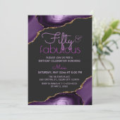 50 und Fabulous Lila Agate Einladung (Stehend Vorderseite)