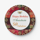 50 und Fabulous Madras Jungfrau Islands Flag Pappteller (Vorderseite)