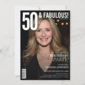 50 und Fabulous Magazine Cover 50. Geburtstag Einladung (Vorderseite)