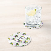 50 und Fabulous Mardi Gras Ballons Runder Pappuntersetzer (Vor Ort)