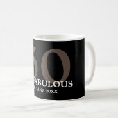 50 und Fabulous mit Name Geburtstag Tasse (VorderseiteRechts)