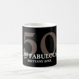 50 und Fabulous mit Name Geburtstag Tasse