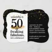 50 und fabulous Modern Bold Funny Birthday Party Einladung (Vorne/Hinten)