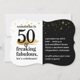 50 und fabulous Modern Bold Funny Birthday Party Einladung