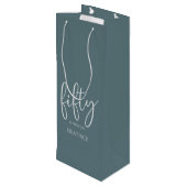 50 und Fabulous Modern Script Geschenktüte Für Weinflaschen (Rückseite Schrägansicht)