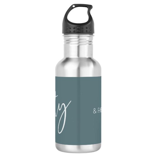 50 und Fabulous Modern Script Gray Edelstahlflasche (Vorderseite)