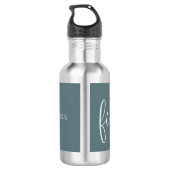 50 und Fabulous Modern Script Gray Edelstahlflasche (Rückseite)