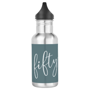 50 und Fabulous Modern Script Gray Edelstahlflasche