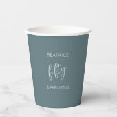 50 und Fabulous Modern Script Pappbecher (Vorderseite)