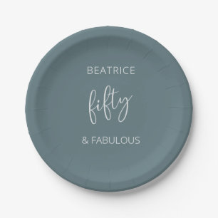 50 und Fabulous Modern Script Pappteller