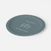 50 und Fabulous Modern Script Pappteller (Schrägansicht)