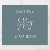 50 und Fabulous Modern Script Schaumweinetikett (Einzelnes Label)