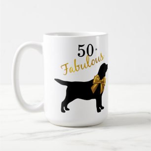 50 und Fabulous - Niedlicher Hund - Gold Black Lab Kaffeetasse