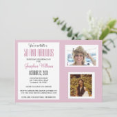 50 und Fabulous Party Fotos Einladung (Stehend Vorderseite)