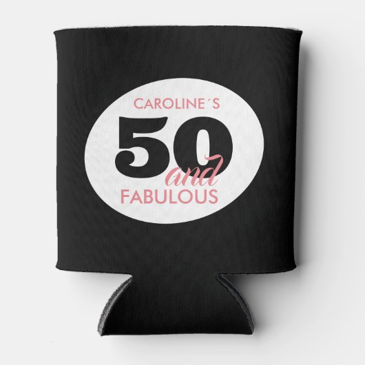 50 und Fabulous Personalisiert 50. Geburtstag Dosenkühler (Vorderseite)
