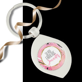 50 und Fabulous Pink Black Glamour Modern Bold Schlüsselanhänger