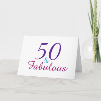 50 und Fabulous Pink Blue Violet personalize Karte