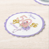 50 und Fabulous Pink Flamingo Papier Untersetzer (angewinkelt)