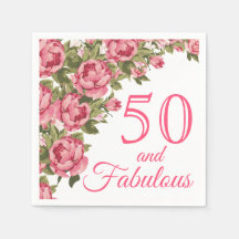 50 und fabulous Pink Floral | 50. Geburtstagsparty