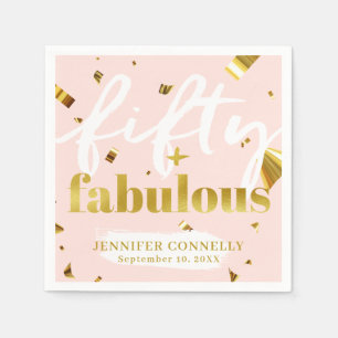 50 und Fabulous Pink Glam 50. Geburtstag Napkins Serviette